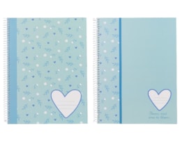 Caderno A5 Ancor, Esp, C/D, 80F/90g, B`Log Sweet Blue, Paut
