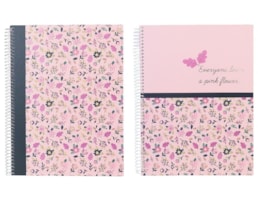 Caderno A4 Ancor, Esp, C/D, 80F/90g, B`Log Flowers, Paut