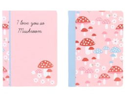Caderno Agraf. A4 Ancor, Pink Mushrooms, 48 fls./90g Quad.