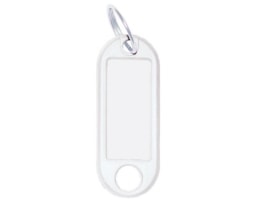 Porta Chaves c/argola e Etiquetas Plástica, branco