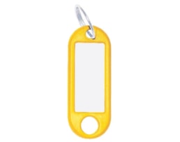 Porta Chaves c/argola e Etiquetas Plástica, amarelo