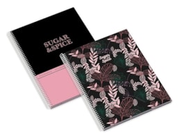 Caderno A5 Ancor, Esp, C/D, 80F/100g. Sugar & Spice, P.