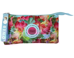 Bolsa p/ Lápis Ambar, tripla, Tropical Flowers Teen