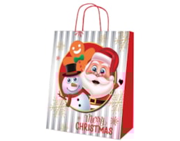 Sacos Asa Retorcida, 24+10X32, Pai Natal Merry C, 25 uni