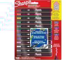 Marcador Sharpie, acrílico base água, P. Red. Bl. c/12 cores