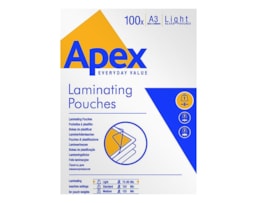 Bolsas Plastificar Apex, A3, 125 MIC. Brilho, Pack 100