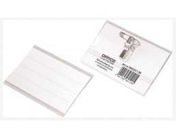 Bolsa Identificação, Office P, 90x57 Rígido c/ Mola/Alfinete