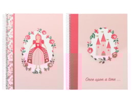 Caderno A5 Ancor, Esp, C/D, 80F/90g, B`Log Princess, Paut