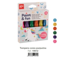 Guache c/ pincel, Apli, 19415, c/ 6 cores purpurina X13ml