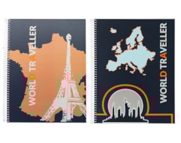 Caderno A5 Ancor, Esp, C/D, 80F/90g, B`Log Traveller, Paut