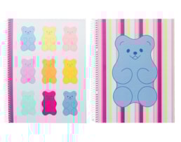 Caderno A5 Ancor, Esp, C/D, 80F/90g, B`Log Sweet Candy, Quad