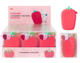 Bolsa p/ Porta moedas, Igen, Silicone, Morango (120X80X25mm)