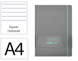 Caderno Notas Antartik, c/El, A4, C.D. 100f/80g Paut., Cinza