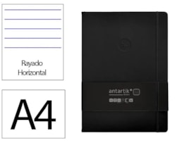Caderno Notas Antartik, c/El, A4, C.D. 100f/80g Paut. Preto