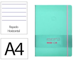 Caderno Notas Antartik, c/El, A4, C.D. 100f/80g Paut. Turq.