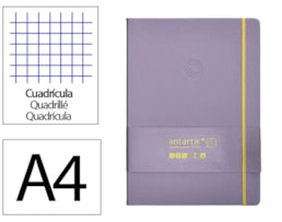 Caderno Notas Antartik, c/El, A4, C.D. 100f/80g Quad. Roxo
