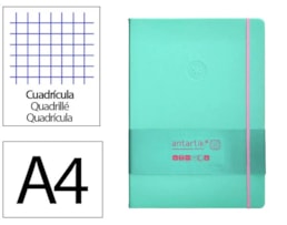 Caderno Notas Antartik, c/El, A4, C.D. 100f/80g Quad. Turq.