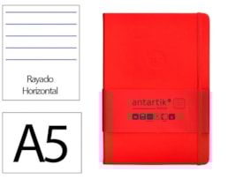Caderno Notas Antartik, +El, A5, CD. 100f/80g Paut, Vermelho