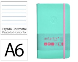 Caderno Notas Antartik, +El, A6, CD. 100f/80g Paut, Turq.