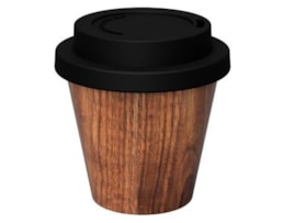 Copo de café, 90ml, c/tampa, RPET, ID5107, Wood