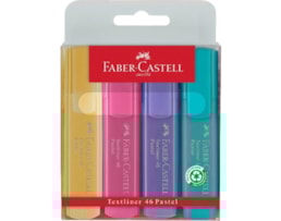 Marcador Faber-Castell Fluorescente Ref.46, Bl. c/4 Pastel