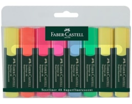 Marcador Faber-Castell Fluorescente Ref.48, Bl. c/8 Sort.