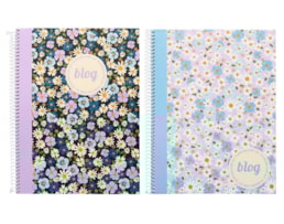 Caderno A4 Ancor, Esp, C/D, 80F/90g, B`log Flowers, Paut