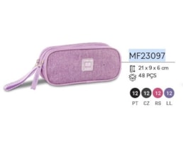 Bolsa p/ Lápis Clio, Duplo,  MF23097, 21X9X6 cm, Sortido
