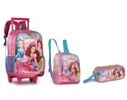 Kit Clio, Princesas Mágicas, Trolley + Lancheira+Bolsa Dupla