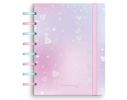 Caderno Ecosmart A5, PP, 100F/100g (60P+20Q+20L) F. Hearts