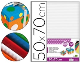 Cartolina Canelada 50x70cm, 320g. branco