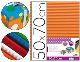 Cartolina Canelada 50x70cm, 320g. laranja