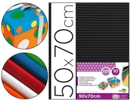 Cartolina Canelada 50x70cm, 320g. preto