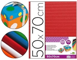 Cartolina Canelada 50x70cm, 320g. vermelho