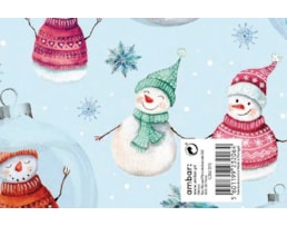 Papel Fantasia Ambar 70x100 Natal, Snowman G, C30/370 25Fls