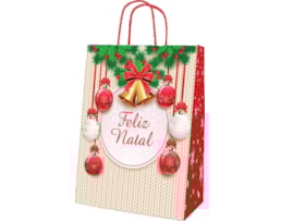 Sacos Asa Retorcida, 24+10X32, Natal, Feliz Natal, 25Uni.