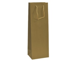 Saco papel Kraft 210g p/Garrafas c/cordão, 12X9X36 cm, Ouro