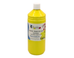 Guache liquido O´color 1000ml, lavável, Amarelo Primário-588
