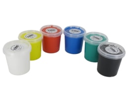 Tinta p/ dedos O`color Refª 66, cx. c/ 6 cores  X 150grs