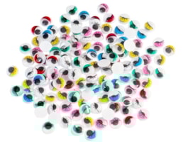 Olhos Moveis c/pestana coloridos, Rª2234, 10mm Bl. 100, sort