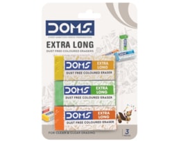 Borrachas Doms, grande, Ref. 80644, bl. c/3 coloridas