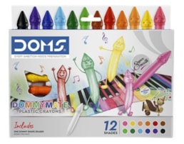 Lapis Cera Doms Dommy, plástico, Ref. 80520, Cx. c/12 cores