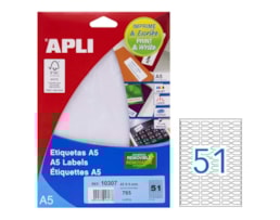 Etiquetas Apli A5 45X8MM (Jóias) refª 10307 c/765 etiq.