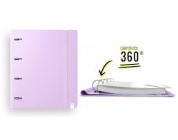 Dossier A4 360 PP Foam, 4 Arg. Soft, c/el.+recarga, Malva P.