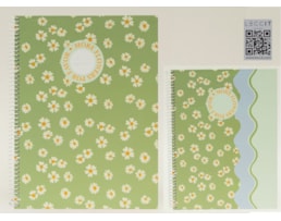 Caderno  A5 Ancor Espiral, C/D, 80F/90g, B`Log Flowers-26, P