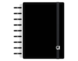 Caderno Ecosmart A5, PU, 100Fls./100g. Preto