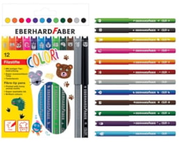Marcador Eberhard Faber, Fantasia, Animais, Cx. c/12 cores