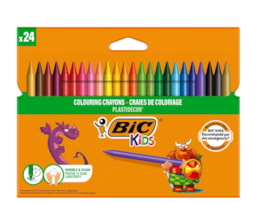 Lãpis cera Bic Kids Plastidecor, bl. c/24 cores