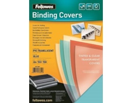 Capas Fellowes PVC Cores Transp. A4 200 Mic, 100Fls. Verm.