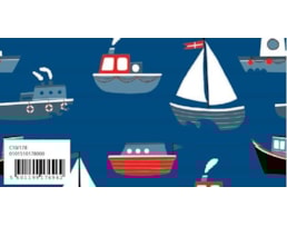 Papel Fantasia 70x100, Barcos, Emb. c/25 Fls., C10/178